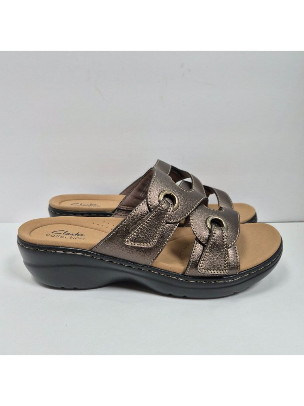 Clarks Collection Merliah2 Cove Women's Bronze Metallic Sandals US Size 9.5W